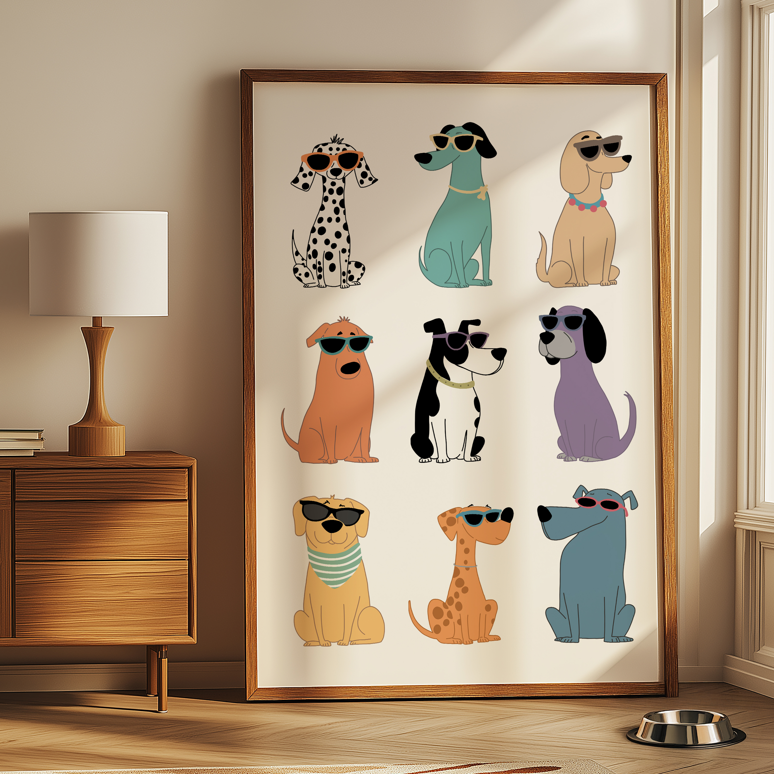 “Colorful Dog Wall Art” – Quirky, Playful Pup Print